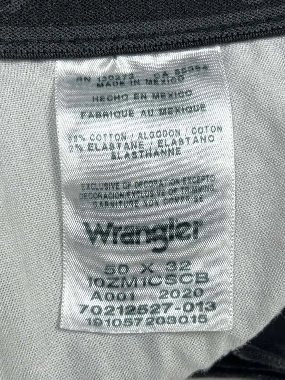 Wrangler Authentics Black Denim Jeans Size 50x32